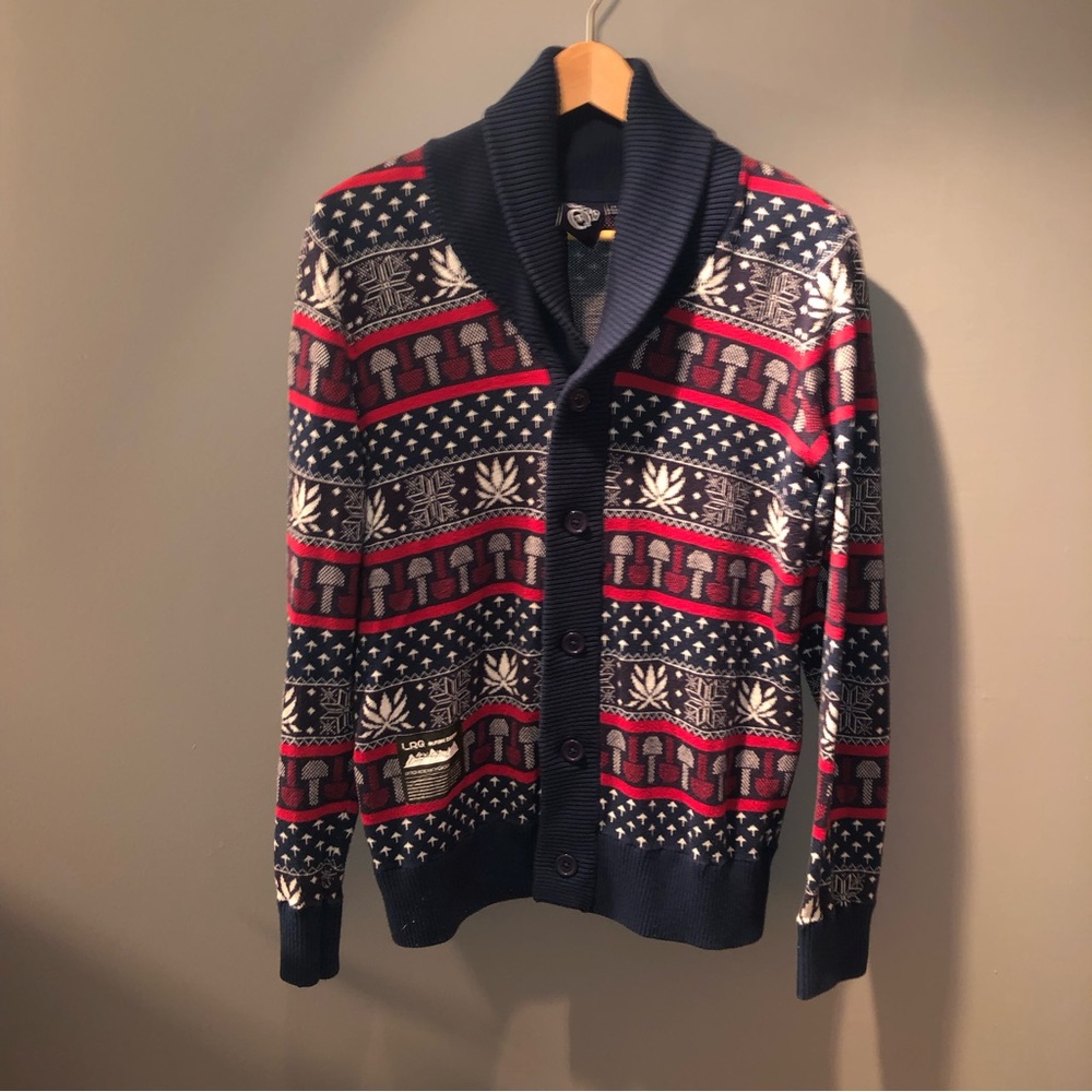 LRG ALPINE DIVINE CARDIGAN MUSHROOMS MEN’S SMALL